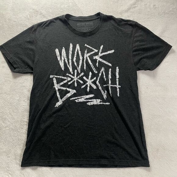 BRITNEY SPEARS Collection WORK B**CH official shirt Large 2 sided concert tour - Picture 1 of 5